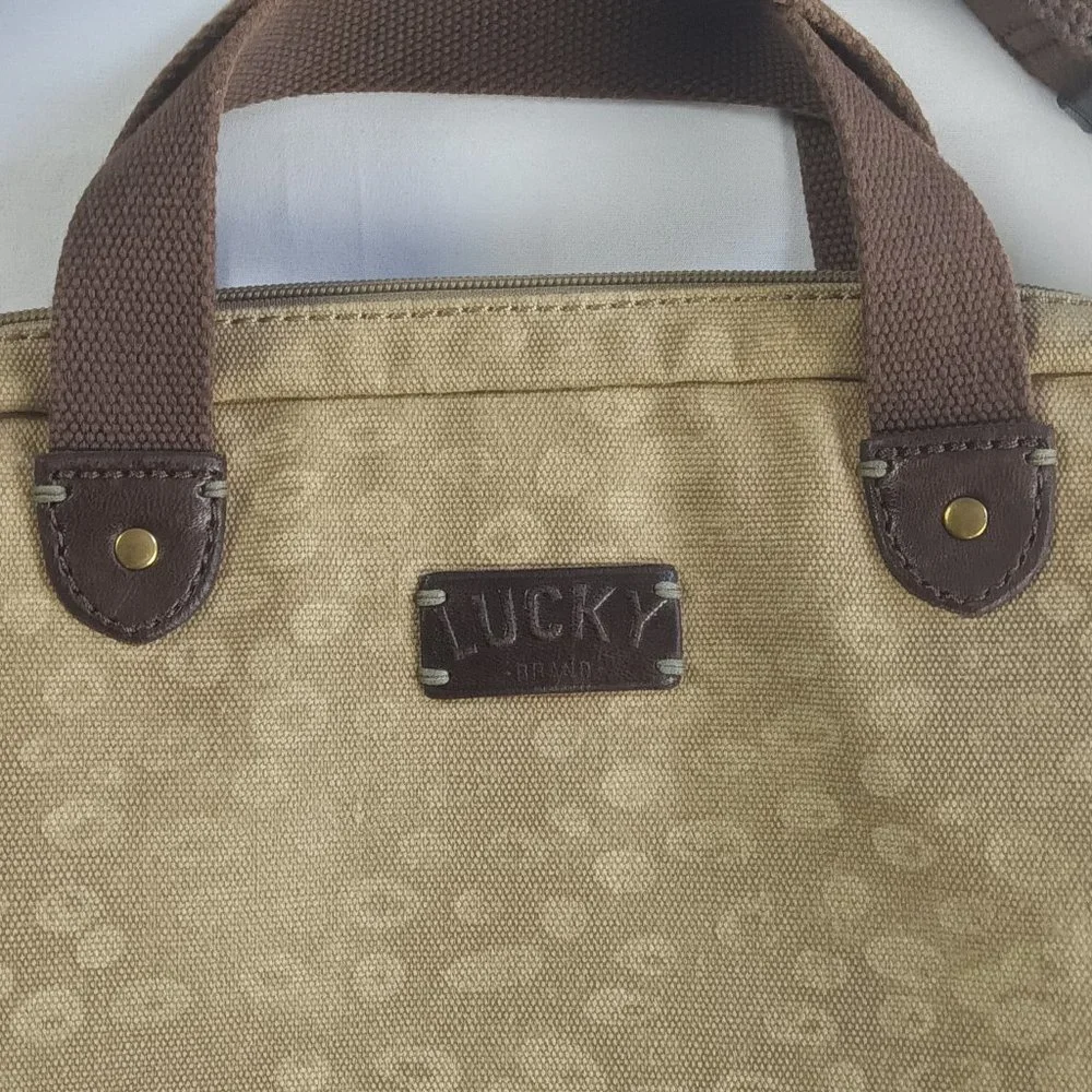 Lucky Brand Tan Laptop Bag with Brown Handles